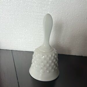 Vintage white hobnail Fenton dinner bell